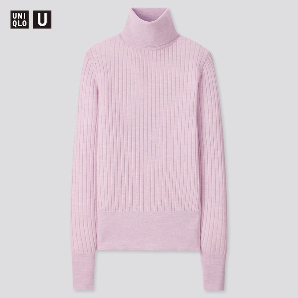 Uniqlo U Extra Fine Merino Ribbed Turtleneck Sweater NWT
